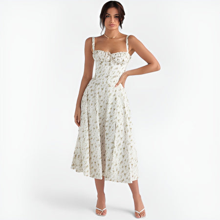 Robe Midi à Motif Floral - Elostyl™