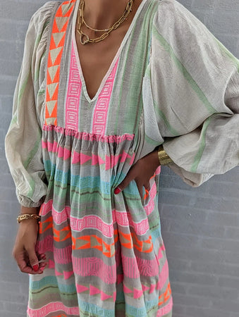 Robe Bohémienne Multicolore Chic - Elostyl™