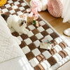 Cream-coloured Large Plaid Square Pet Mat Bed Couch Cover - Elostyl™